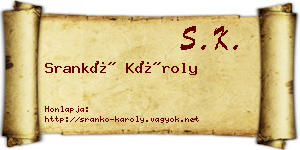 Srankó Károly névjegykártya