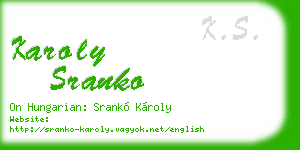 karoly sranko business card