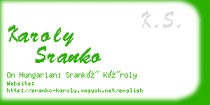 karoly sranko business card